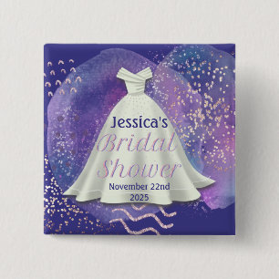 Brautparty Wedding Gown Lila & Rose Gold Glam Button