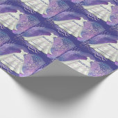 Brautparty Wedding Gown Lila & Rose Gold Glam Geschenkpapier (Ecke)