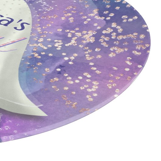 Brautparty Wedding Gown Lila & Rose Gold Glam Schneidebrett (Ecke)