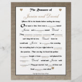 Brautparty Wedding Libs Game - Burlap (Vorderseite)