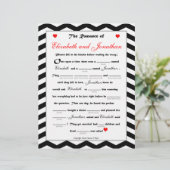 Brautparty Wedding Libs Game - Zickzack (Stehend Vorderseite)