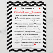 Brautparty Wedding Libs Game - Zickzack (Vorne/Hinten)