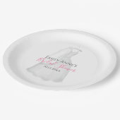 Brautparty Wedding Modern Watercolor Bridge Gown Pappteller (Schrägansicht)