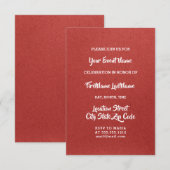 Brautparty Wedding Sweet 16. Bridal Red Einladung (Vorne/Hinten)