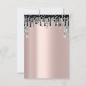 Brautparty Wedding Sweet 16. Rose Black Tropfens Einladung (Rückseite)