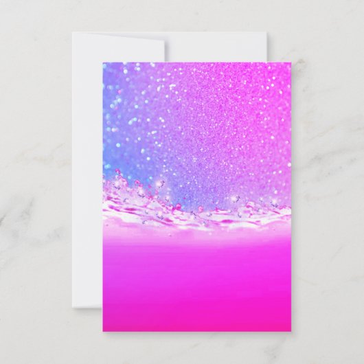 Brautparty Wedding Waves Ombre Fuchsia Pink Einladung (Rückseite)