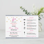 Brautparty Weekend Champagne Einladung (Stehend Vorderseite)