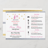 Brautparty Weekend Champagne Einladung (Vorne/Hinten)