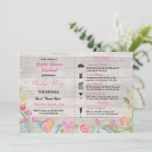 Brautparty Weekend Wanderung Rosa Korallenriff Einladung (Stehend Vorderseite)