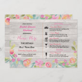 Brautparty Weekend Wanderung Rosa Korallenriff Einladung (Vorne/Hinten)