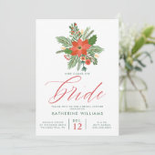 Brautparty | Weihnachtsbouquet Einladung (Stehend Vorderseite)