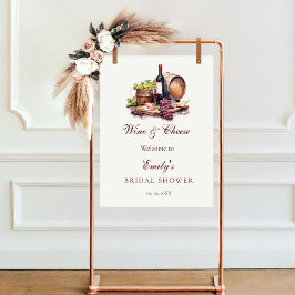 Brautparty Wein & Käse willkommen Unterschreiben Poster