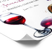 Brautparty Wein & Käse Willkommenszeichen Poster (Ecke)