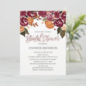 Brautparty Wein und Rose Einladung (Stehend Vorderseite)