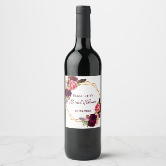 Brautparty Weinetikett (Vorderseite)