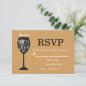 BRAUTPARTY Weinglas JEDE FARBE RSVP-Karte RSVP Karte (Stehend Vorderseite)