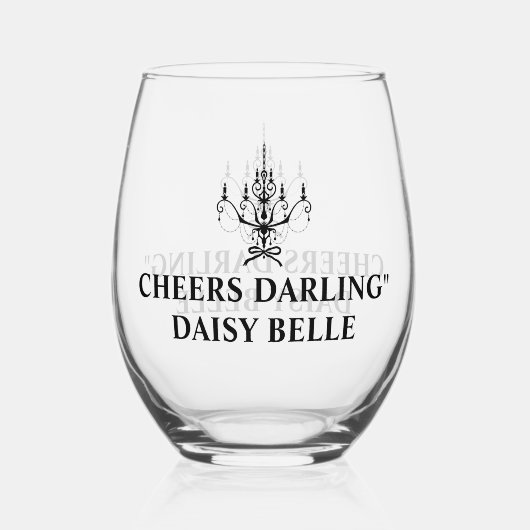 Brautparty Weinglas Ohne Stiel (Rückseite)