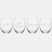 Brautparty Weinglas Set Personalisiert Weinglas Ohne Stiel (Vorderseite)