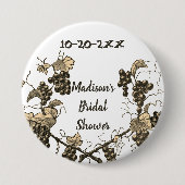 Brautparty Weintrauben Hochzeiten Button (Vorderseite)