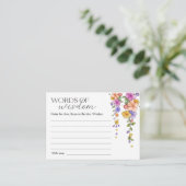 Brautparty-Weisheitskarte mit Blumenstraube Begleitkarte (Stehend Vorderseite)