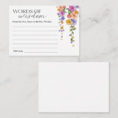 Brautparty-Weisheitskarte mit Blumenstraube Begleitkarte (Vorne/Hinten)