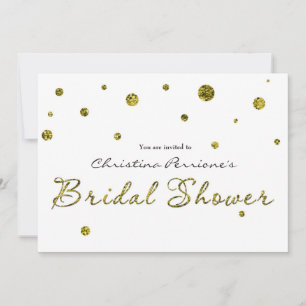 Brautparty Weiße Gold Glitter Moderne Karte