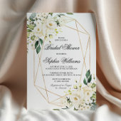 Brautparty Weiße Rosen und Grünpflanzen Einladung