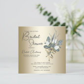 Brautparty Weiße Tulpen mit goldener Einladung (Stehend Vorderseite)