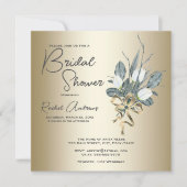 Brautparty Weiße Tulpen mit goldener Einladung (Vorderseite)