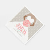 Brautparty Weißes Hochzeitskleid Korallen Rose Serviette (Ecke)