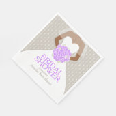 Brautparty Weißes Hochzeitskleid lila Rose Serviette (Ecke)