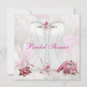 Brautparty Weißrosa Korsett Einladung (Vorderseite)