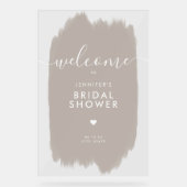 Brautparty Welcome Gold Script BEIGE Paint Acrylschild (Vorderseite)