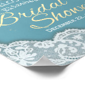 Brautparty Welcome Lace Sunflower String Lights Poster (Ecke)