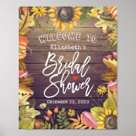 Brautparty Welcome Maple Leaf Pumpkin Sonnenblume Poster