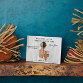 Brautparty WELCOME mit bearbeitbarem Text und Bild Fotoplatte (Seite)