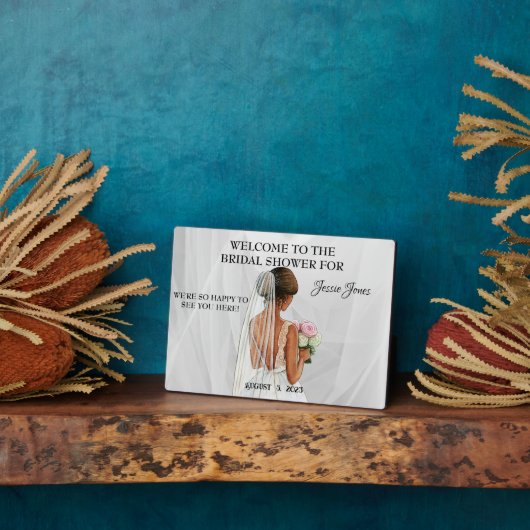 Brautparty WELCOME mit bearbeitbarem Text und Bild Fotoplatte (Seite)