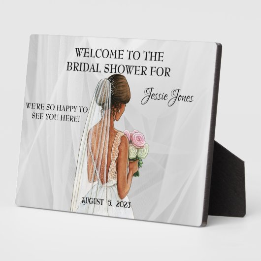 Brautparty WELCOME mit bearbeitbarem Text und Bild Fotoplatte (Seite)