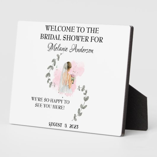 Brautparty WELCOME mit bearbeitbarem Text und Bild Fotoplatte (Seite)