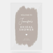 Brautparty Welcome Script Beige Paint Acrylschild (Vorderseite)