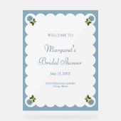 Brautparty Welcome Sign Dusty Blue Hydrangea Acrylschild (Vorderseite)