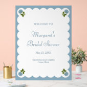 Brautparty Welcome Sign Dusty Blue Hydrangea Acrylschild (Hochzeit)
