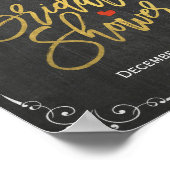 Brautparty Welcome Sign Gold Script Chalkboard Poster (Ecke)