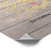 Brautparty Welcome Wood Blume String Lights Poster (Ecke)