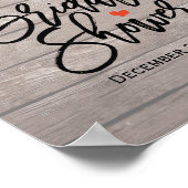 Brautparty Welcome Wood Blume String Lights Poster (Ecke)