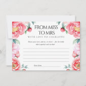 Brautparty Well Wishings Card mit rosafarbenen Peo Mitteilungskarte (Vorderseite)