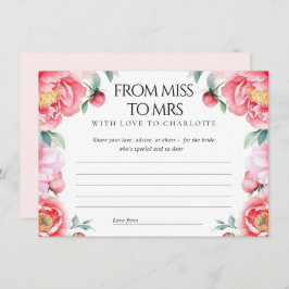 Brautparty Well Wishings Card mit rosafarbenen Peo Mitteilungskarte