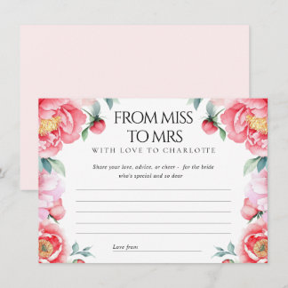 Brautparty Well Wishings Card mit rosafarbenen Peo Mitteilungskarte