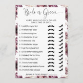 Brautparty Wer kennt das beste Paar? Spielkarte Einladung (Vorderseite)