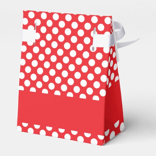 Brautparty "White and Red Polka Dot" Geschenkschachtel (Rückseite)